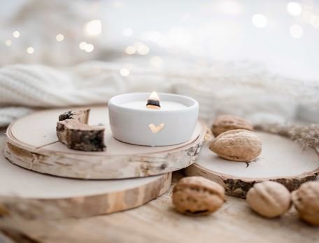 Świeca sojowa w czarce 50 ml, Kaszmir - ZŁOTE SERCE