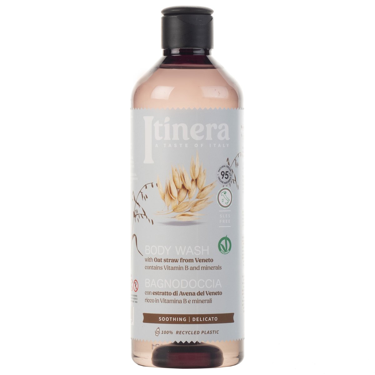 Itinera, Kojący Płyn Do Mycia Ciała Z Owsem Z Veneto, 95% Naturalnych Składników, 370 Ml