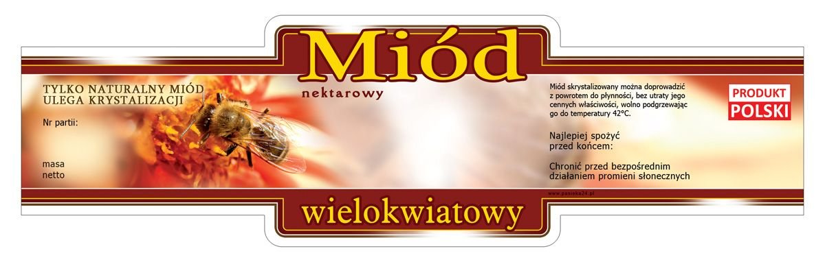 Etykiety na Miód Wielokwiatowy (100szt) -wzór E213