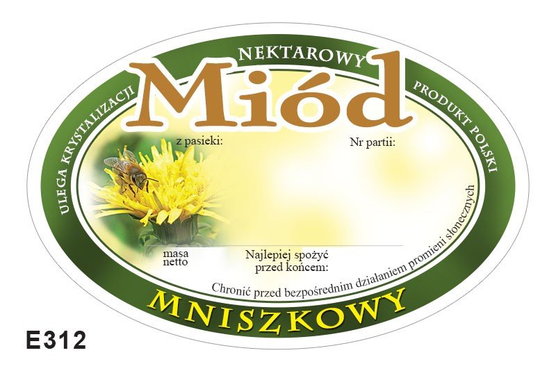 Etykiety na Miód Mniszkowy (100szt) - wzór E312