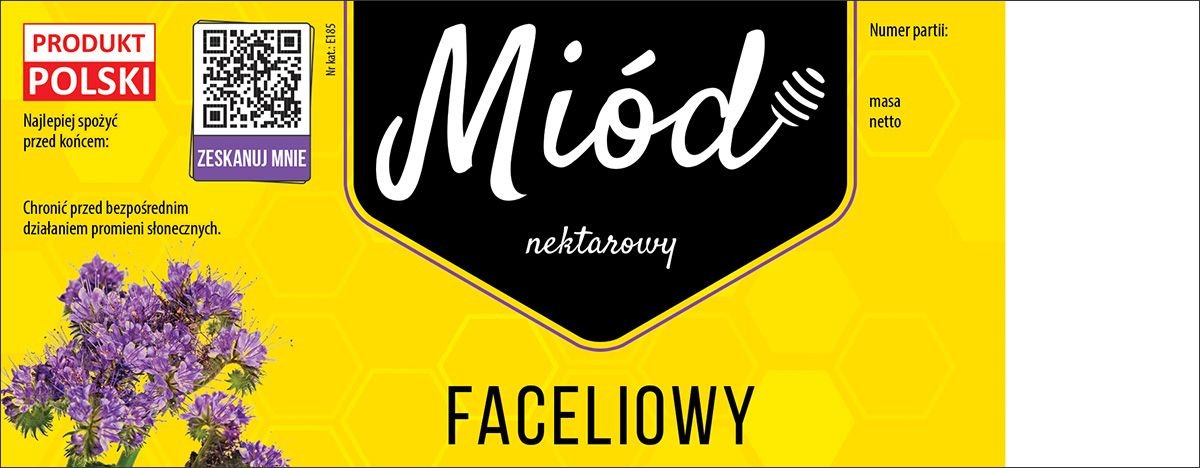 Etykiety samoprzylepne na miód faceliowy (100szt)