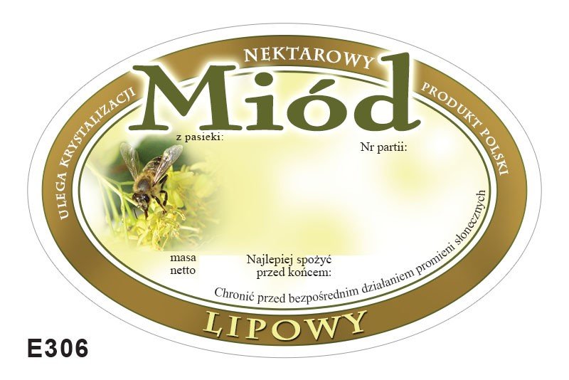 Etykiety na Miód Lipowy (100szt) - wzór E306