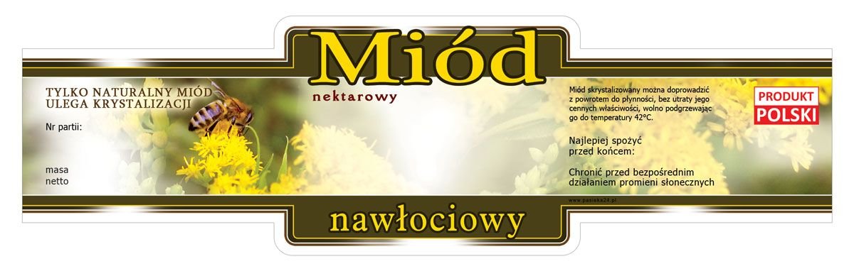 Paczka etykiet ozdobnych na miód nawłociowy (100szt) - wzór E220