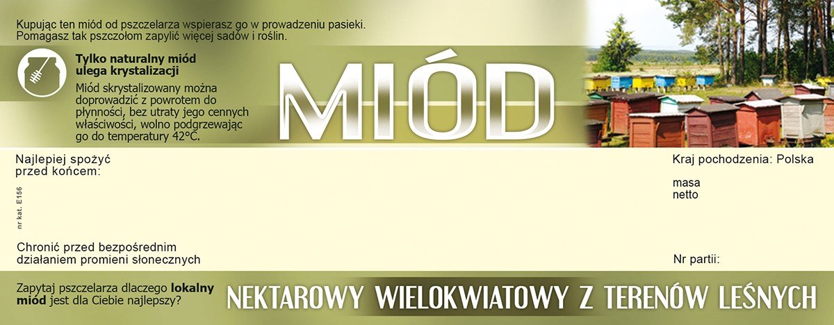 Etykiety na Miód z Terenów Leśnych (100szt) - E156