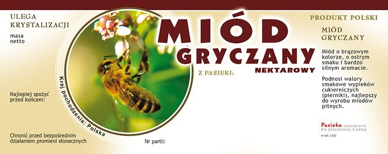 Etykiety na Miód Gryczany (100szt) - wzór E102