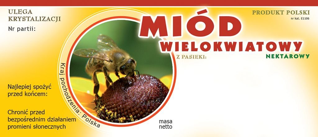 Etykiety na Miód Wielokwiatowy (100szt) - E1106