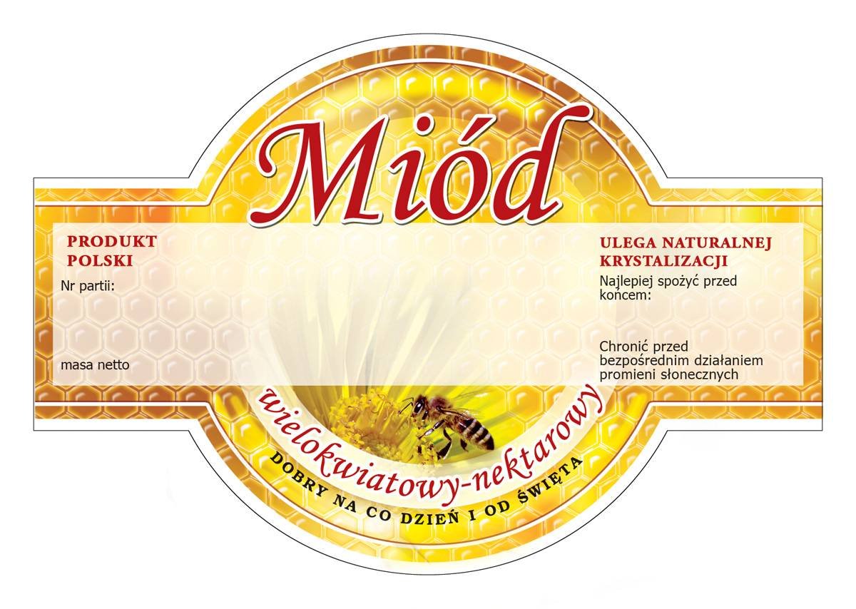 Etykiety na Miód Wielokwiatowy (100szt) wzór E253