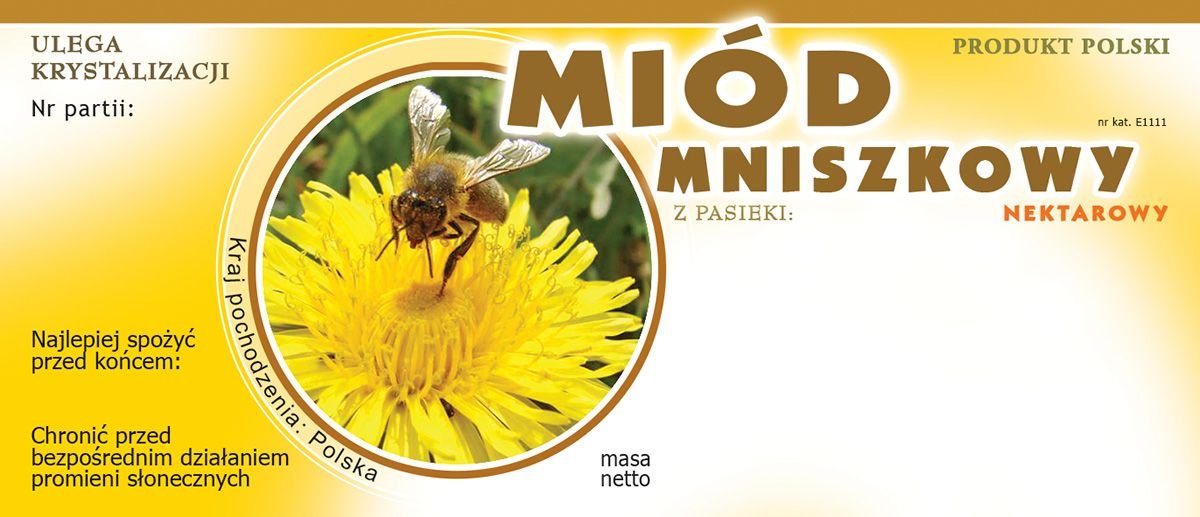 Etykiety na Miód Mniszkowy (100szt) - wzór E1111