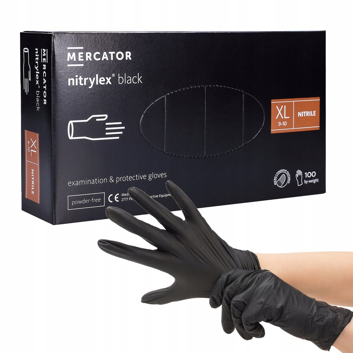 Rękawice RĘKAWICZKI nitrylowe NITRYLEX BLACK 100sz
