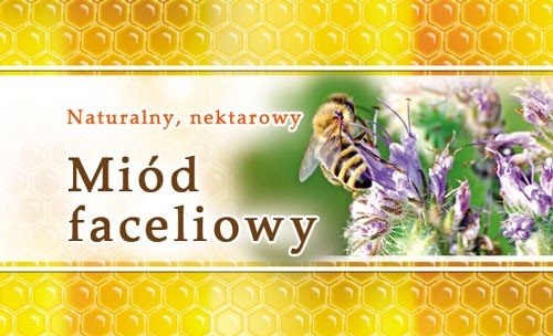 Paczka etykiet małych (miód faceliowy) 100szt - wzór EM19