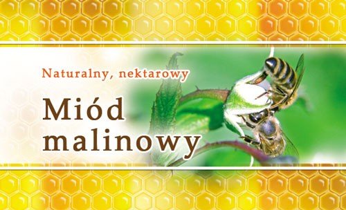 Paczka etykiet małych (miód malinowy) 100szt - wzór EM20