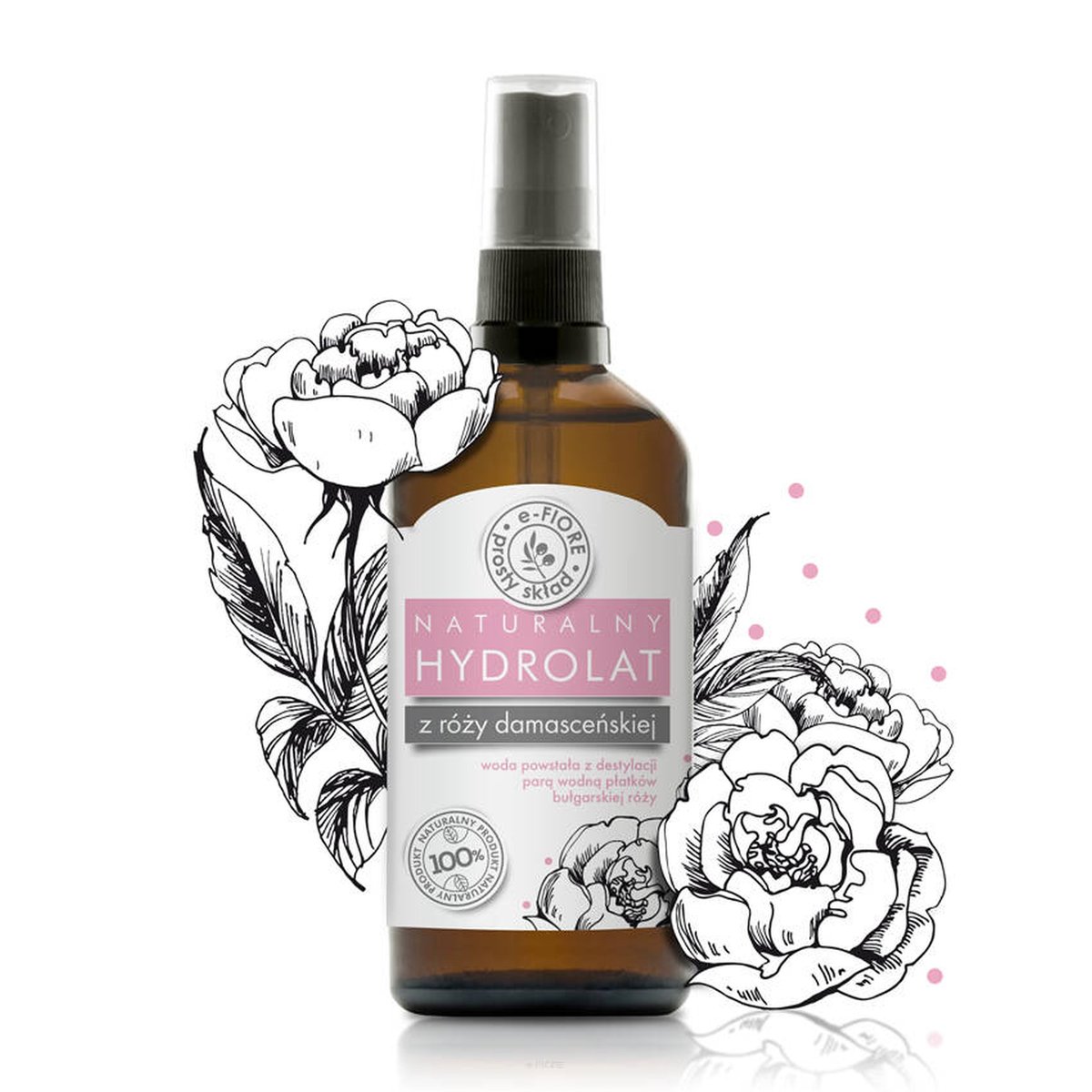 Hydrolat woda Róża Damasceńska natura tonik 100ml