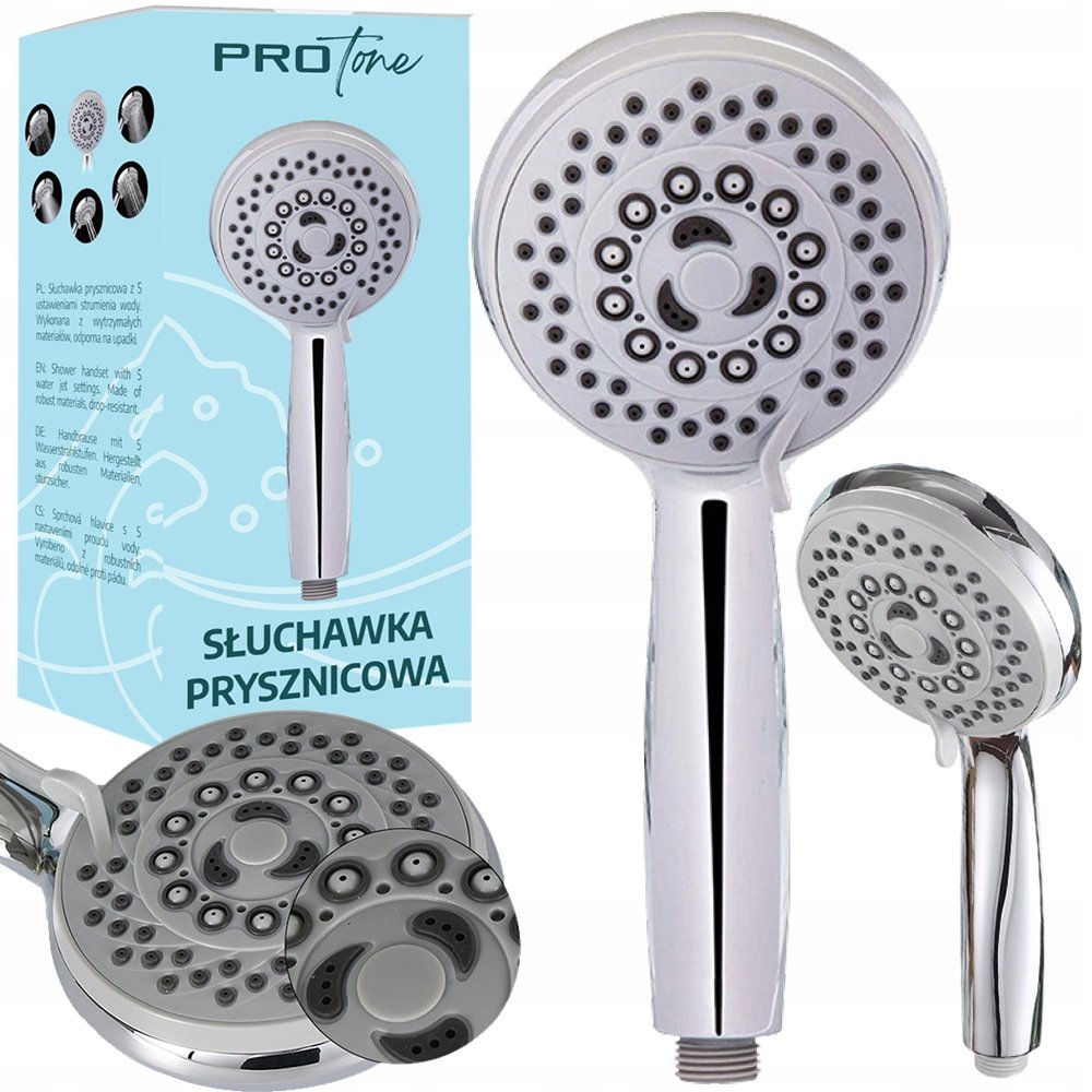 OSZCZĘDNA SŁUCHAWKA PRYSZNICOWA 5 TRYBÓW NATRYSKU SHOW-6