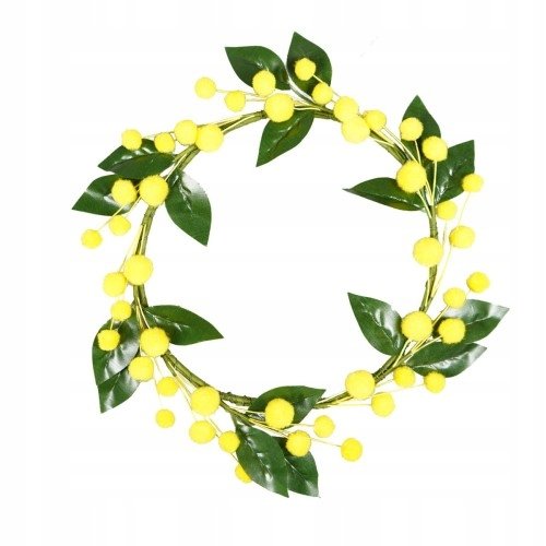 Wieniec wiosenny z kuleczkami Wielkanoc Żółty 20cm