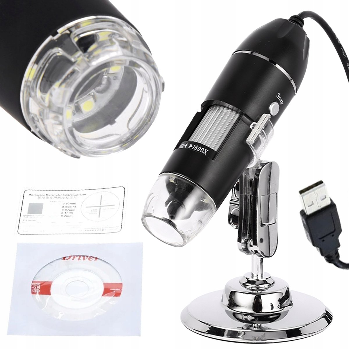 Mikroskop Cyfrowy Usb Przybliżenie 1600X 2Mp 8 Led S4T