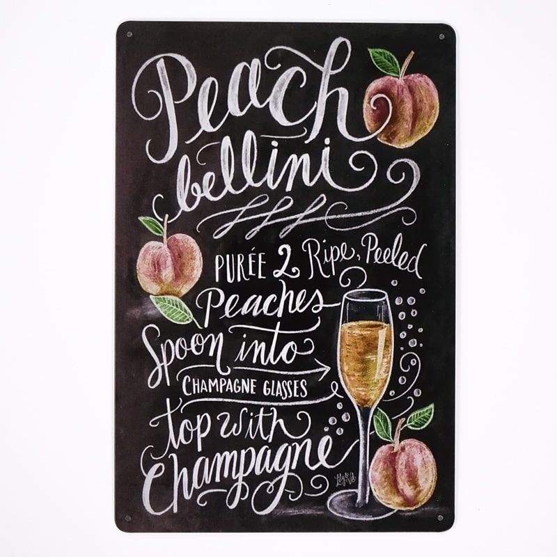 Plakat Tabliczka dekoracyjna metalowa PEACH BELLINI