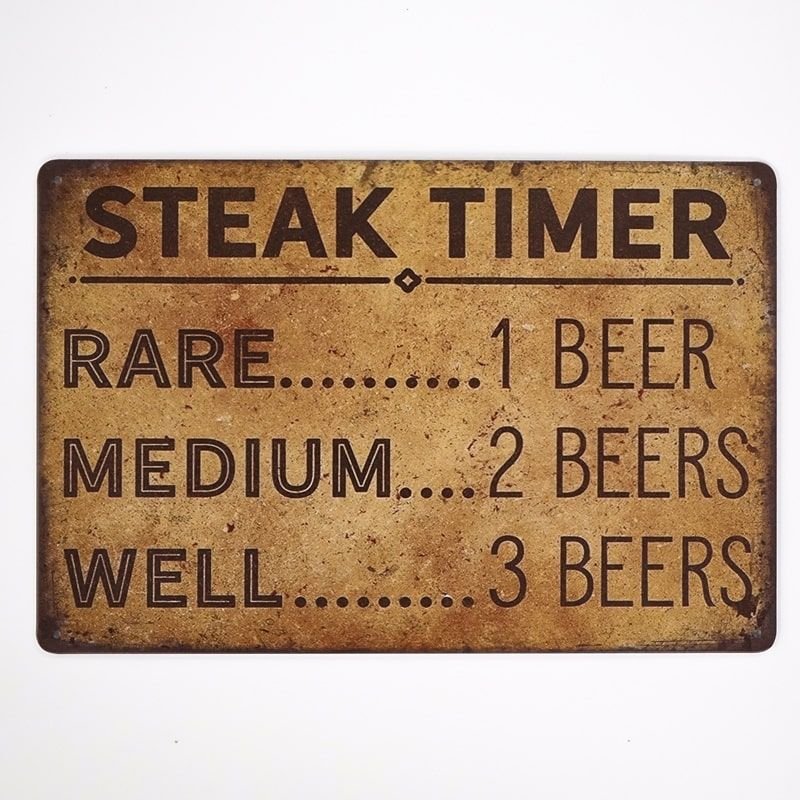 Plakat Tabliczka dekoracyjna metalowa STEAK TIMER 2