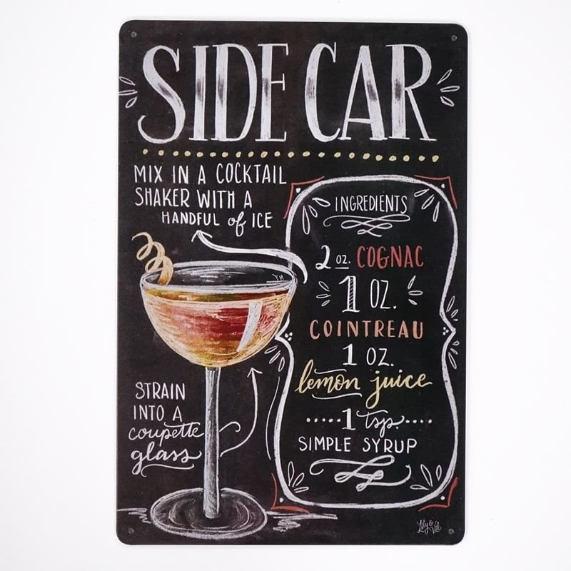 Plakat Tabliczka dekoracyjna metalowa SIDE CAR