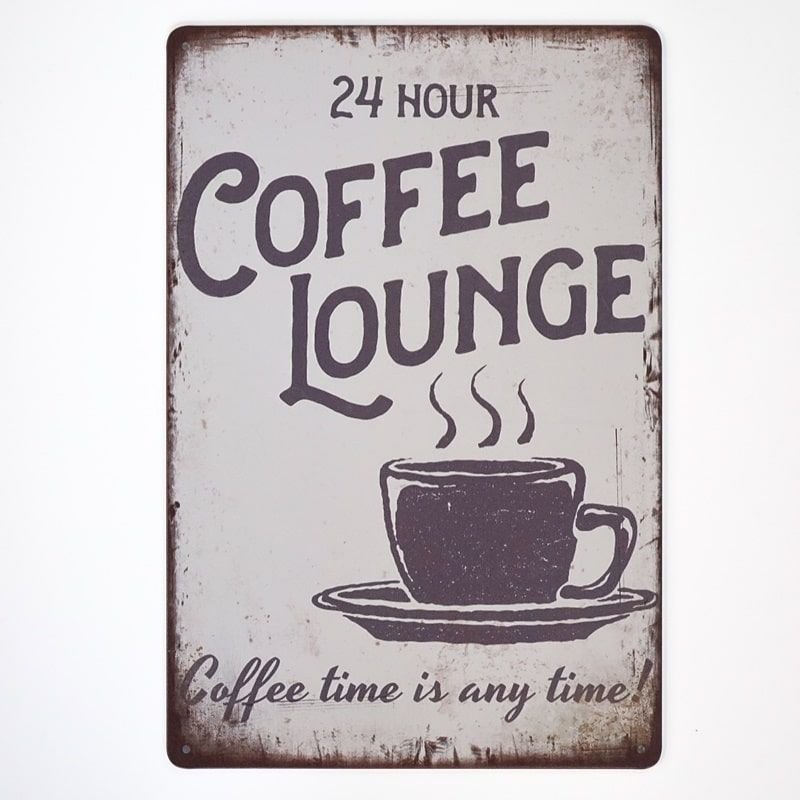 Plakat Tabliczka dekoracyjna metalowa COFFEE LOUNGEE