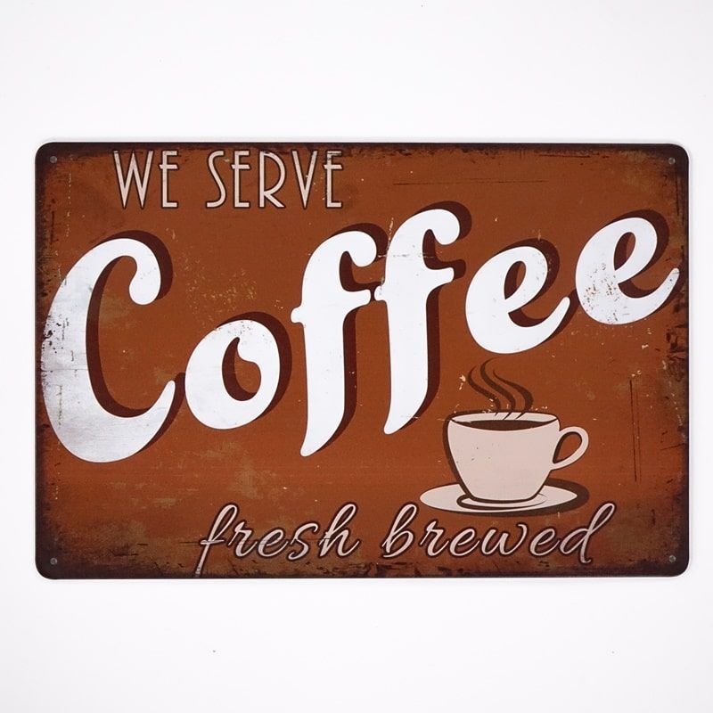 Plakat Tabliczka dekoracyjna metalowa COFFEE FRESH BREWED