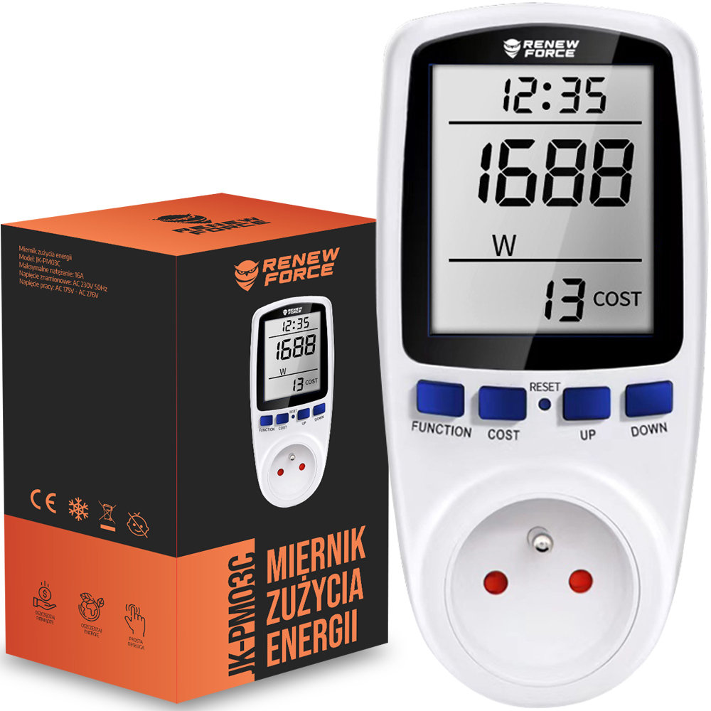 Watomierz Miernik Licznik Energii Elektrycznej Prądu Moc Jk-Pm03C