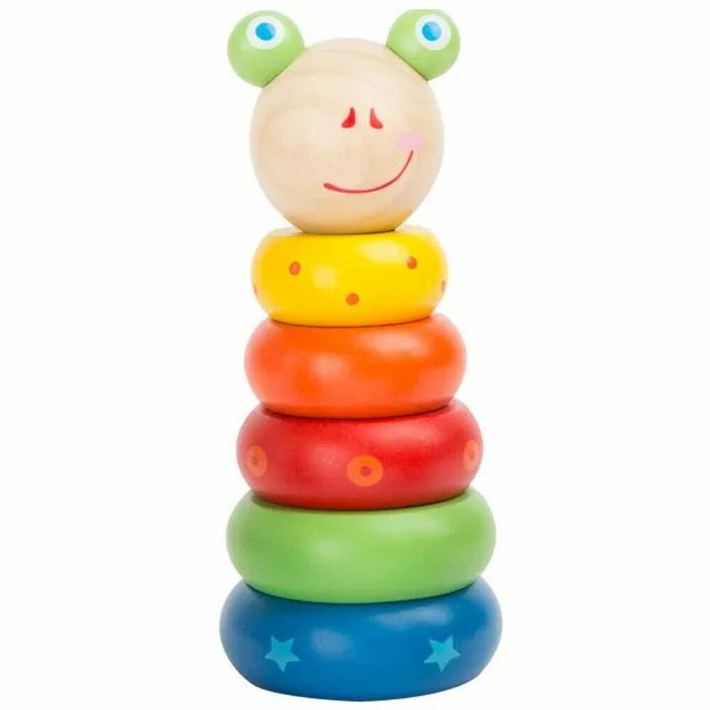 Drewniana Piramida Sorter Układanka Żabka