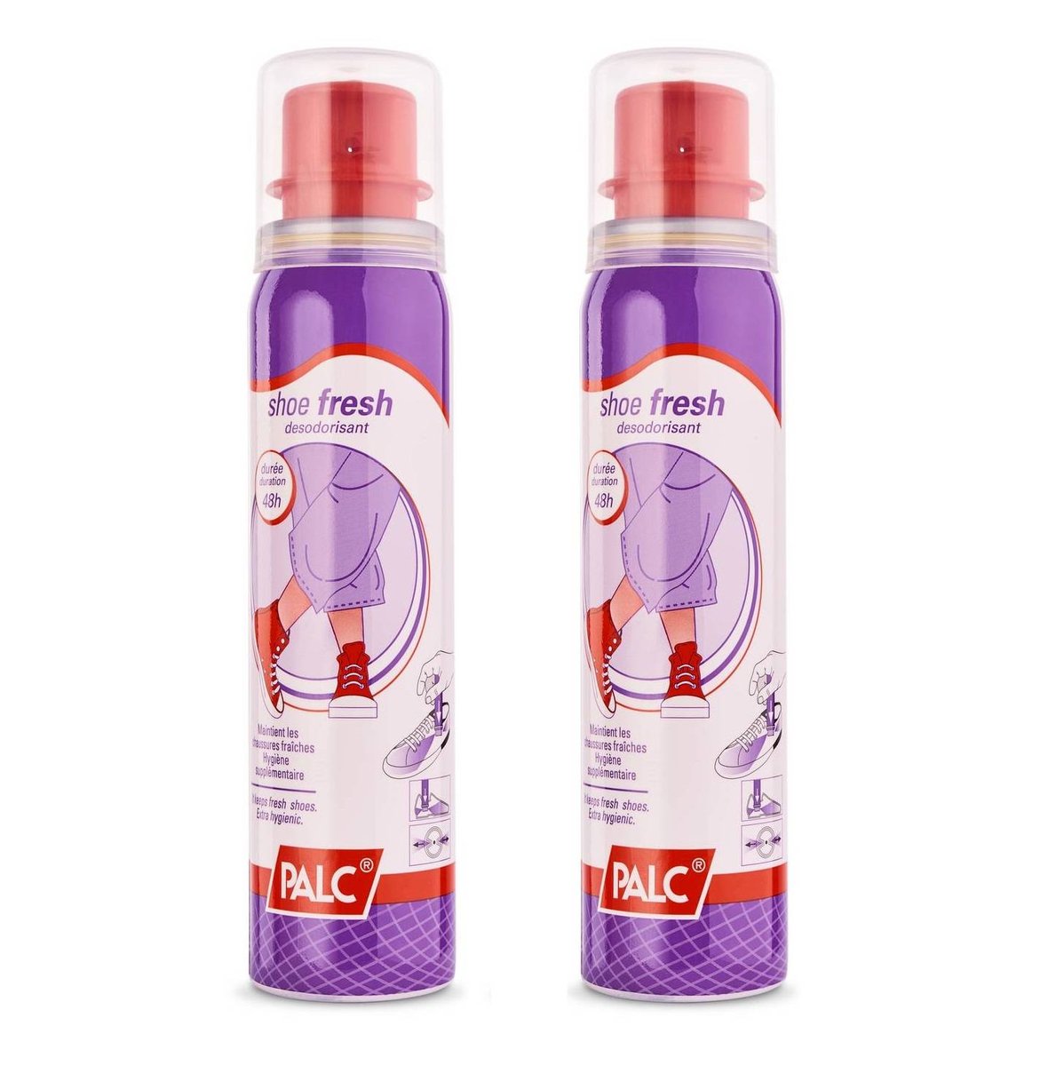 2x Odświeżacz do butów dezodorant fresh z dwoma dyszami palc 100ml
