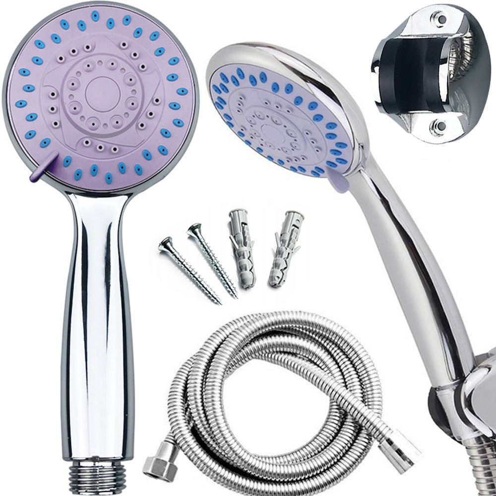 ZESTAW PRYSZNICOWY SŁUCHAWKA 5F + WĄŻ + UCHWYT CHROME SHOW-2