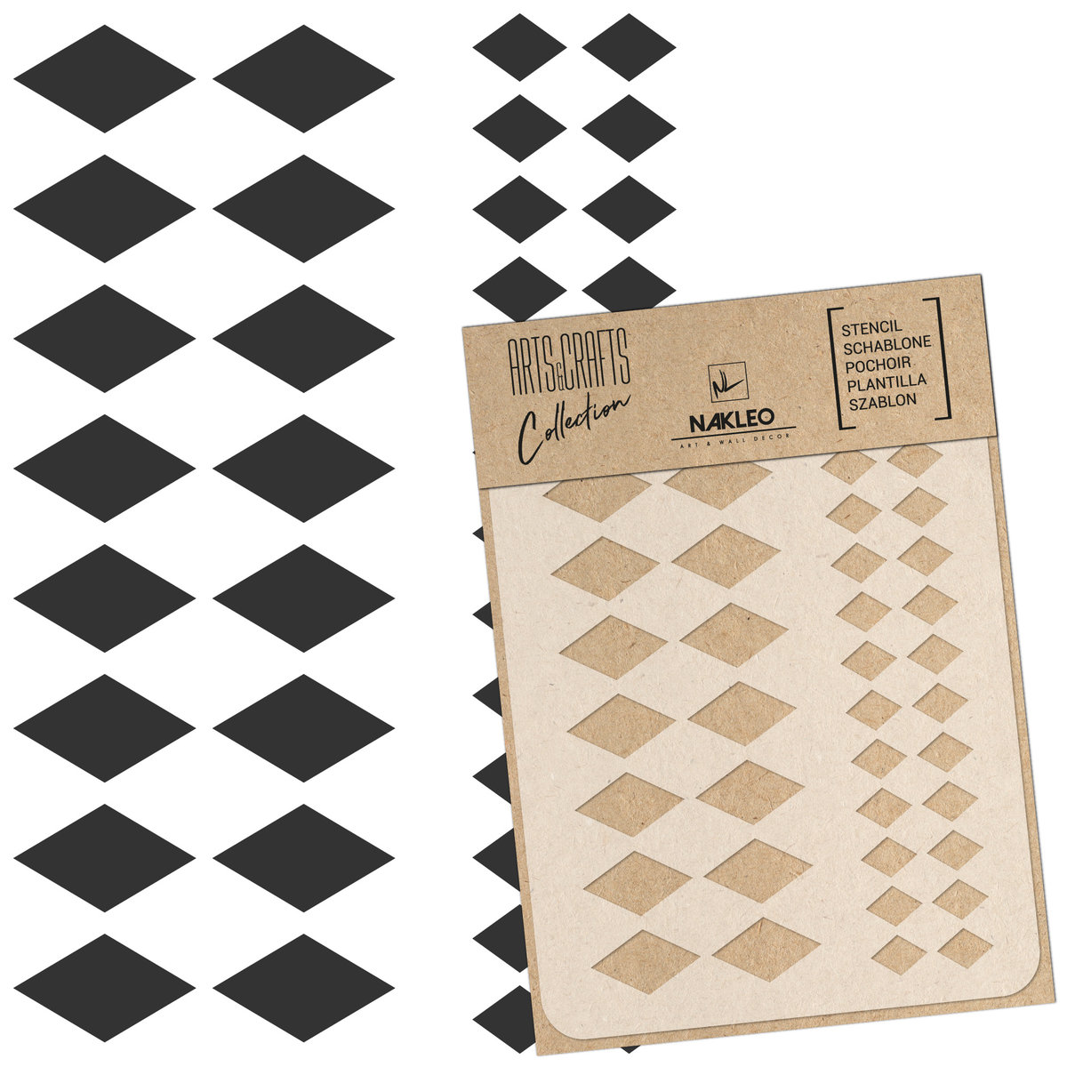 szablon malarski scrapbooking – craft // DIAMENTY – ROMBY - A4 (21x30cm)