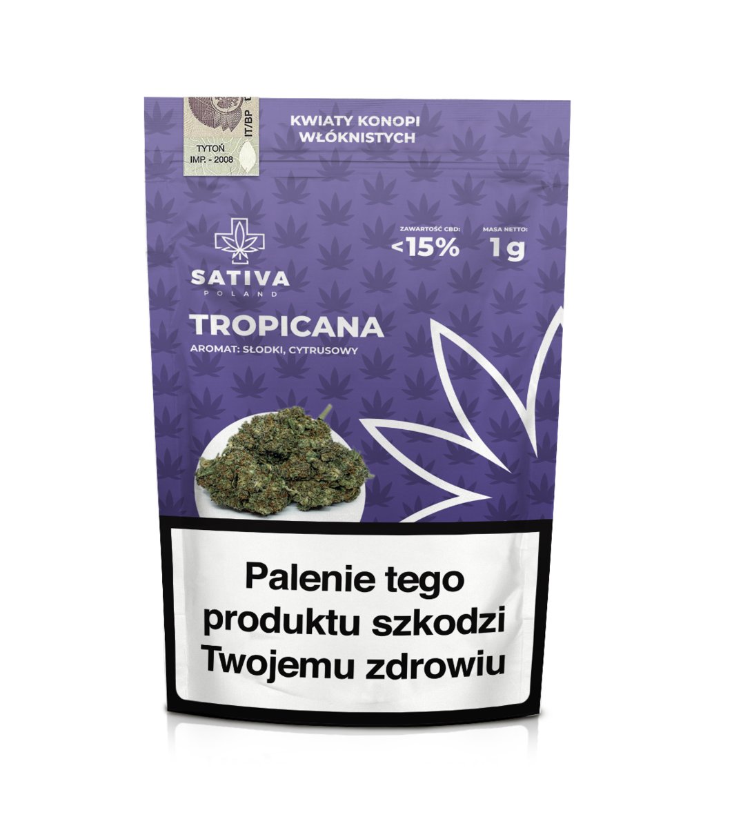 Sativa Poland, Susz Konopny CBD, Kwiaty Konopi ”TROPICANA”, 1 g