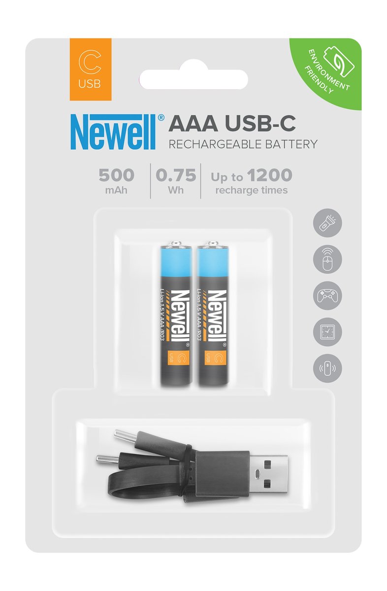 Newell Akumulator Newell AAA USB-C 500 mAh 2 szt. blister - darmowy odbiór w 22 miastach i bezpłatny zwrot Paczkomatem aż do 15 dni