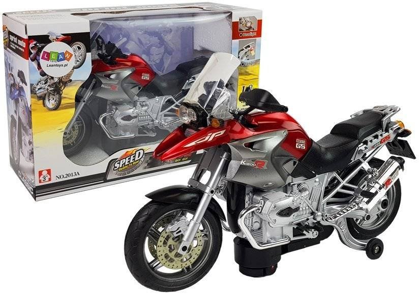 Motocykl ze światłami i muzyką czerwony - Leantoys