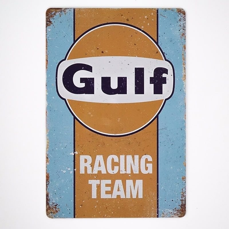 Plakat Tabliczka dekoracyjna metalowa GULF RACING TEAM