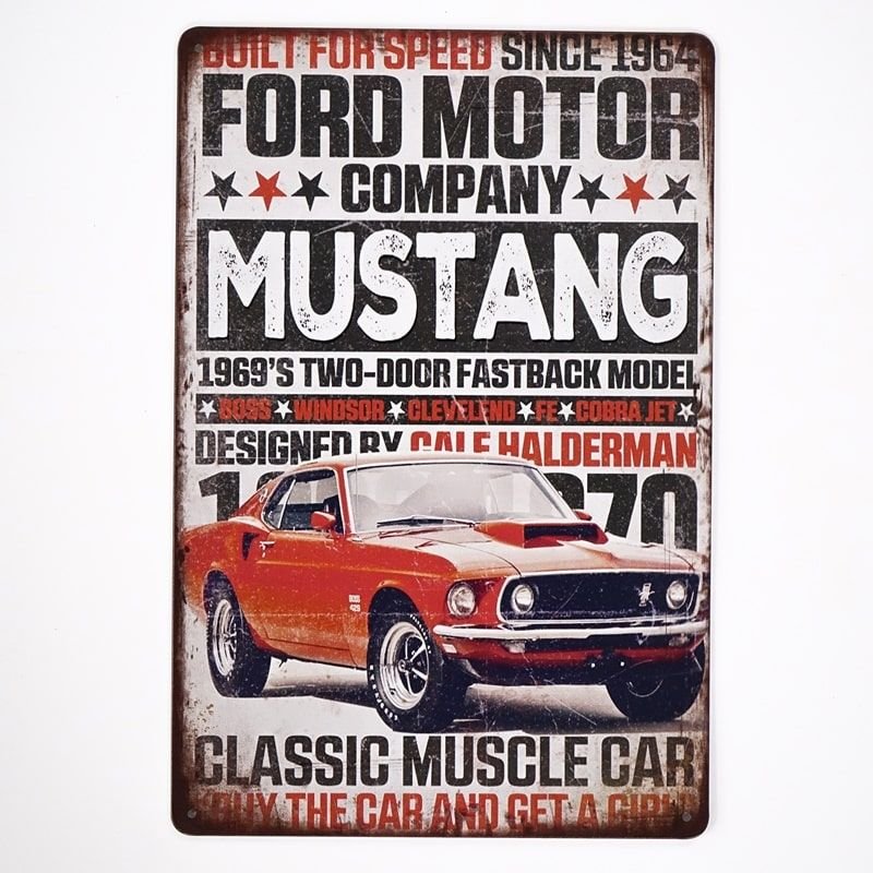 Plakat Tabliczka dekoracyjna metalowa MUSTANG FORD MOTOR