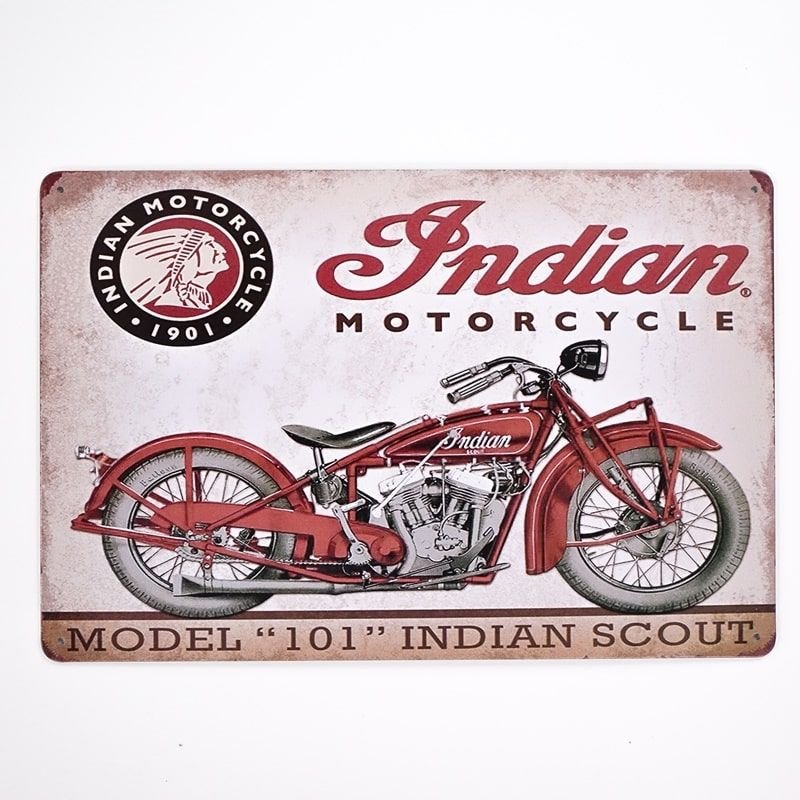 Plakat Tabliczka dekoracyjna metalowa INDIAN MOTOCYCLE