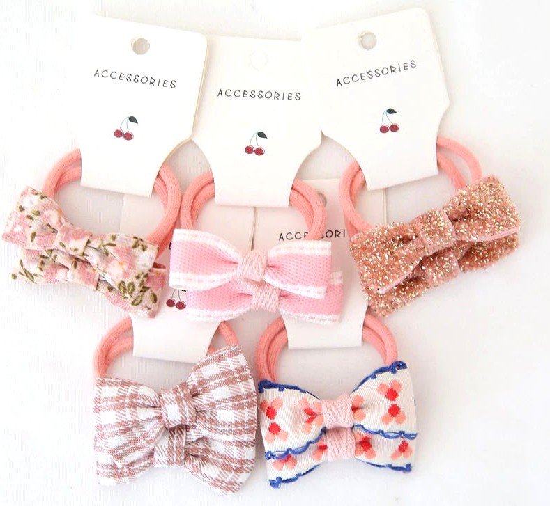 Zestaw dziecięcych gumek, kokard do włosów, 10szt.