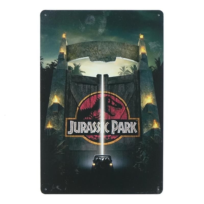 Plakat Tabliczka dekoracyjna metalowa JURASSIC PARK 1