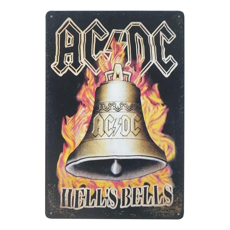Plakat Tabliczka dekoracyjna metalowa AC DC HELLS BELLS