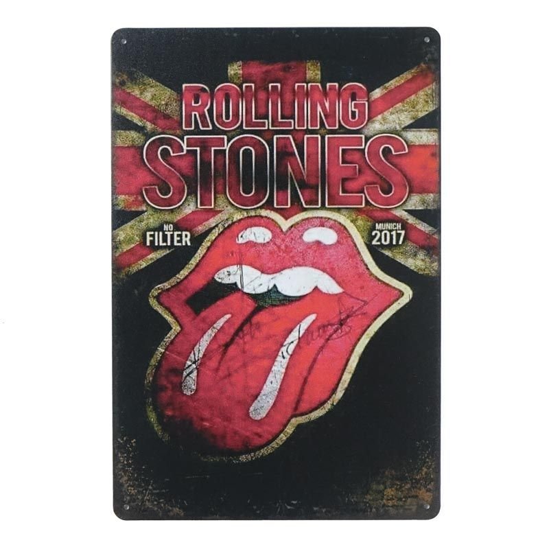 Plakat Tabliczka dekoracyjna metalowa ROLLING STONES LIPS