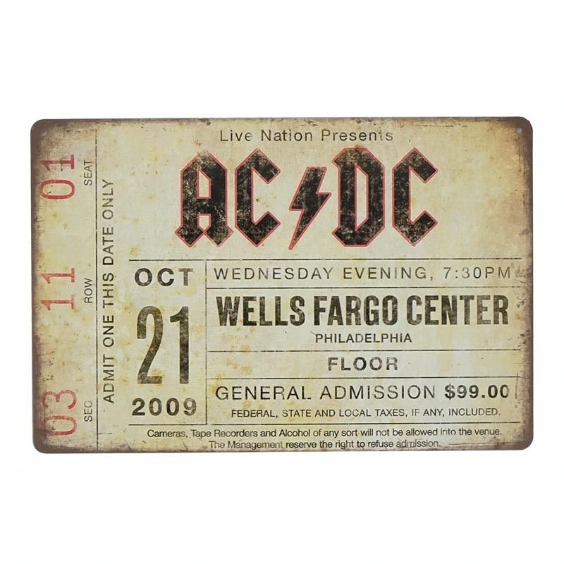 Plakat Tabliczka dekoracyjna metalowa AC/DC LIVE