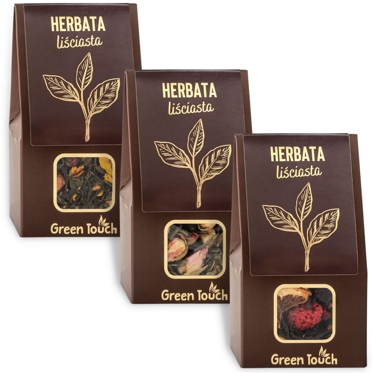 Zestaw herbat liściastych 3 szt w pudełkach na prezent