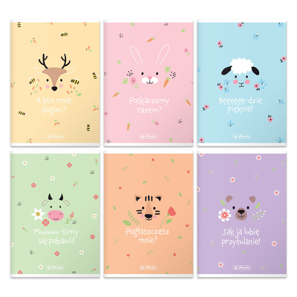 zeszyt a5/32k linia podwójna pastel cute (10szt)
