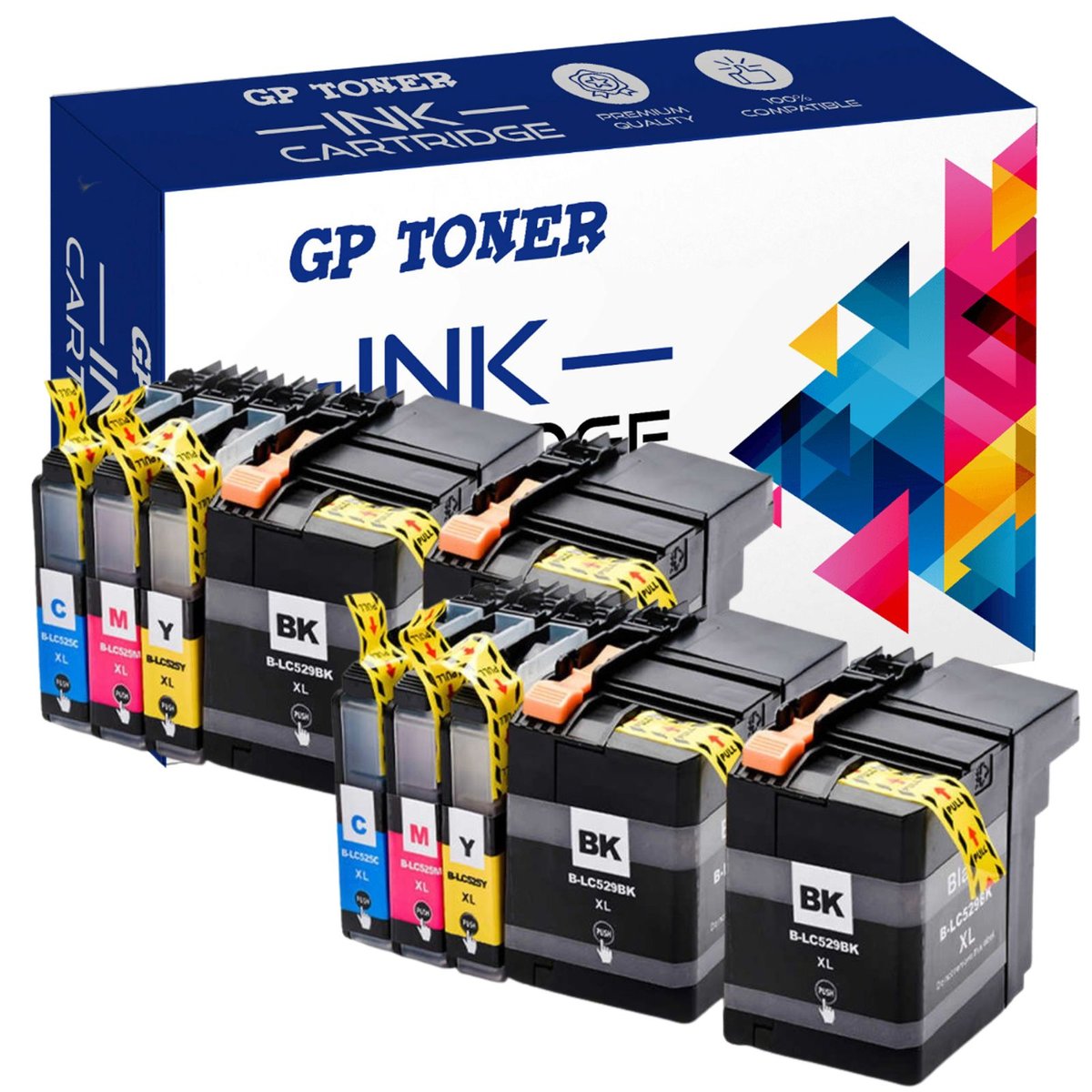 10x Tusz Brother DCP-J100 DCP-J105 LC529XL LC525XL