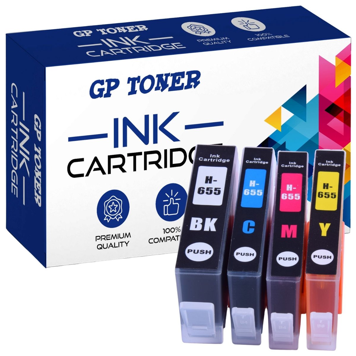 4 Tusz Do Hp 655 DeskJet Advantage 3525 4615 5525