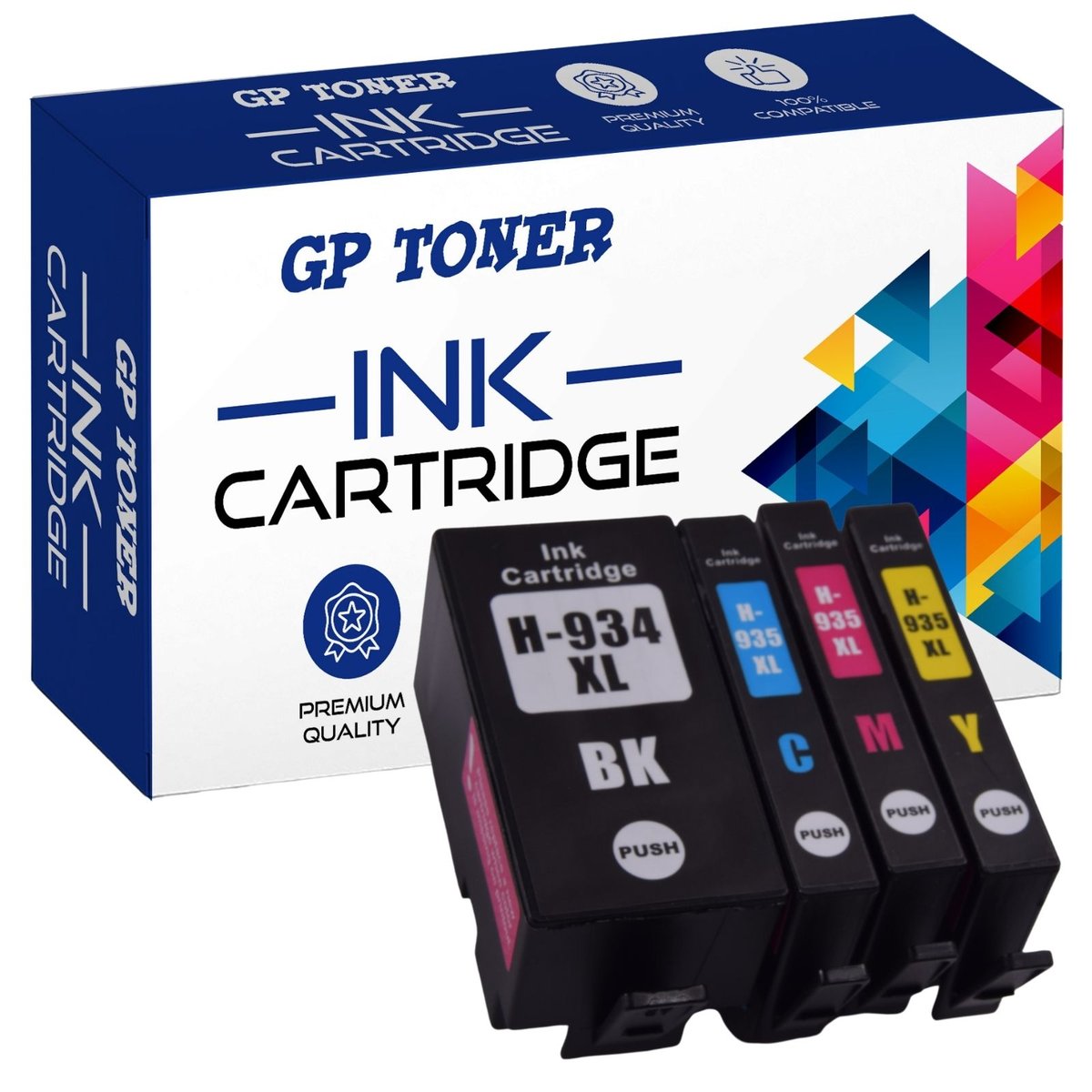 4x Tusze do HP 934 935 XL OfficeJet Pro 6820 6825 6220 6230 6830 6836 Zestaw CMYK