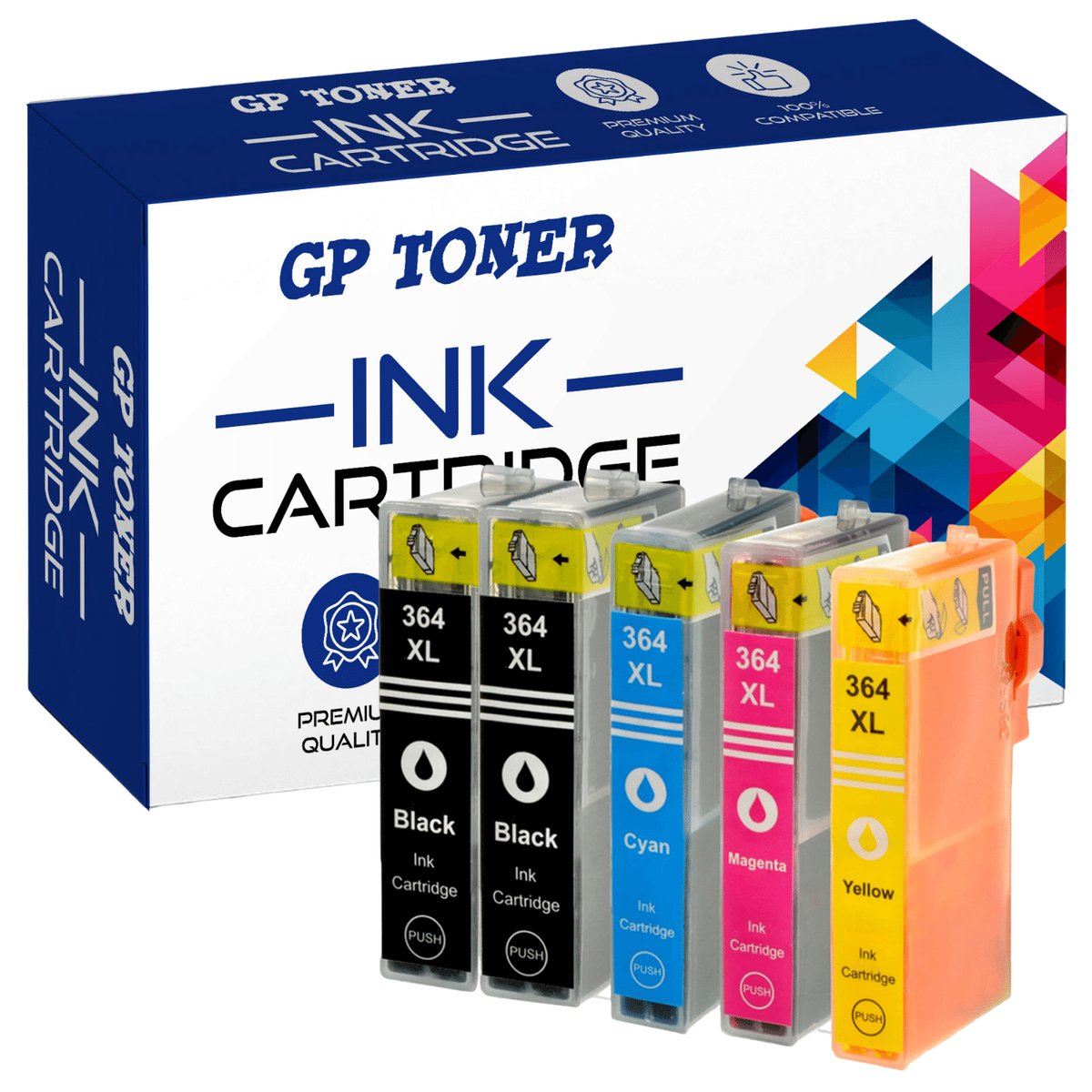 5 Tusze Do Hp 364XL C6380 D5460 6510 5524 B109 XL