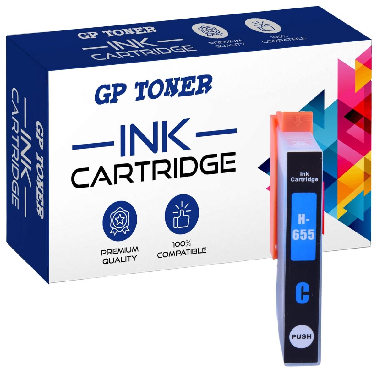 Tusz do HP DeskJet 3525 4615 4625 5525 6525 655XL Cyan