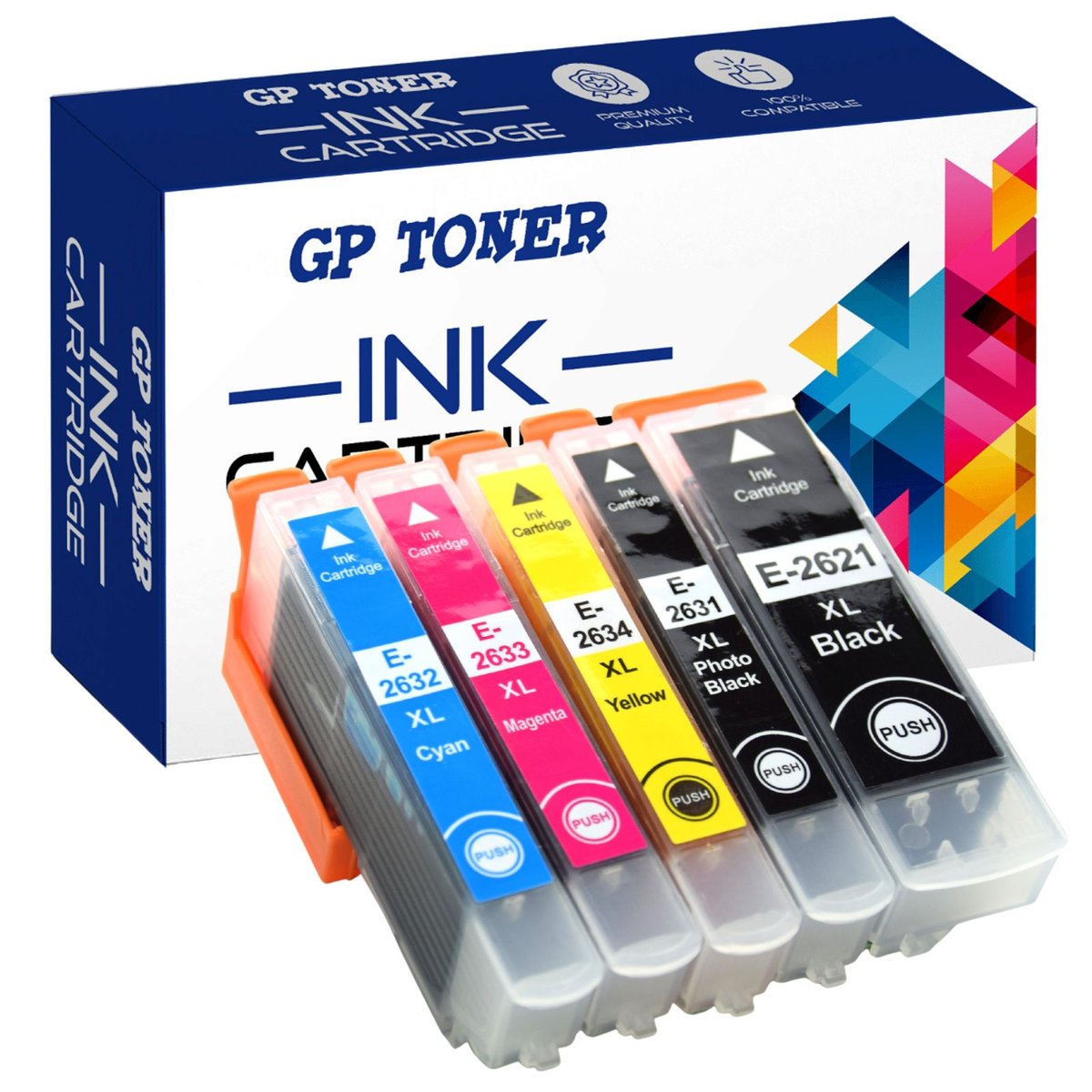 5x Tusze do Drukarki Epson 26XL XP510 XP520 XP610 XP615 XP800 XP824 CMYKK