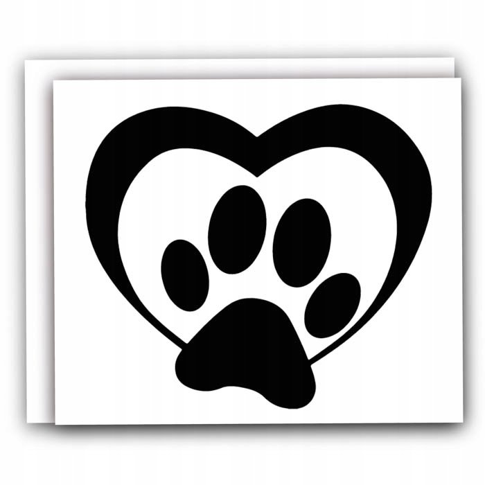 Naklejka na auto ŁAPKA Z SERDUSZKIEM