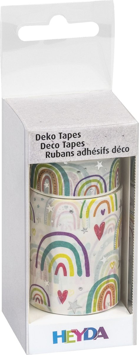 Tasiemki dekoracyjne z klejem 2szt, Tęcza